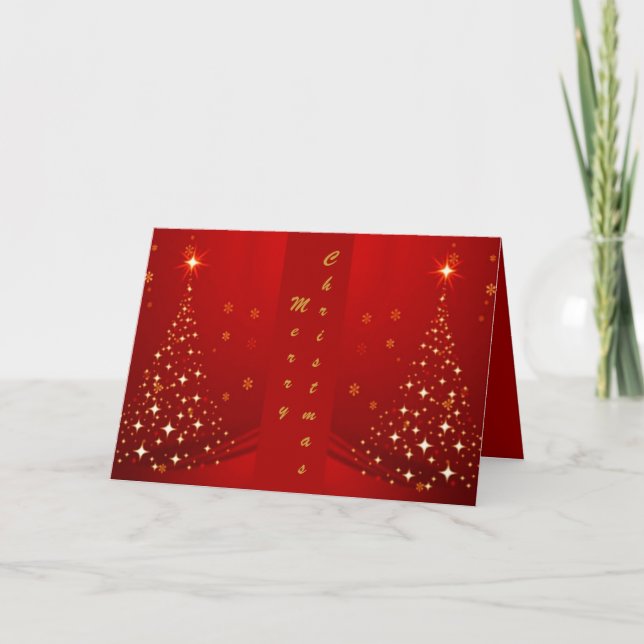 -TBA- Mirror Christmas Tree Holiday Card (Front)