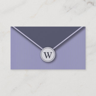 {TBA} Periwinkle Monogram Envelope Business Cards