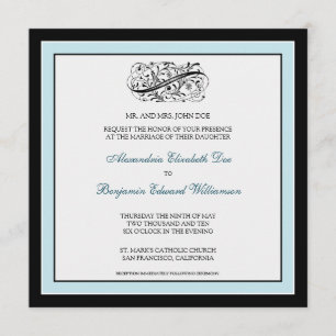 {TBA} Simply Elegant Wedding Invite (black/blue)