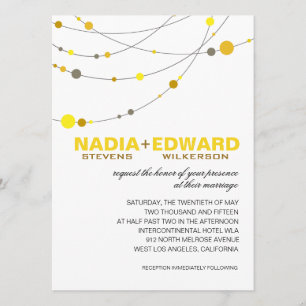 ::TBA:: Stylish Strands   white yellow Invitation