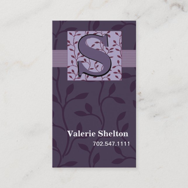 TBA Trendy Damask Bud Vines Business Card (Front)