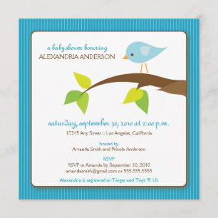 {TBA} Tweet Tweet Baby Shower Invitation (aqua)