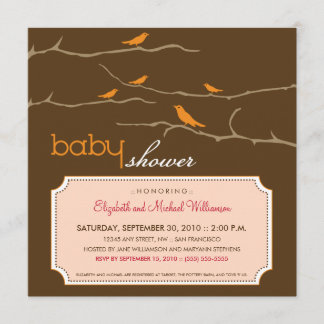 {TBA} Tweet! Tweet! Baby Shower Invite (orange)