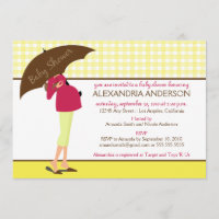 {TBA} Umbrella Mummy Baby Shower Invite (yellow)
