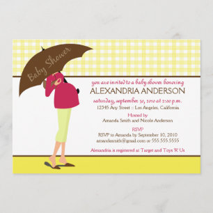 {TBA} Umbrella Mummy Baby Shower Invite (yellow)