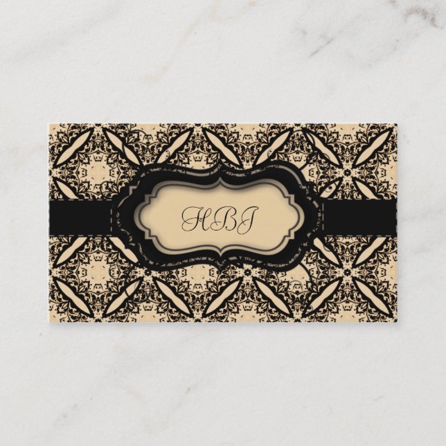 TBA WINNER Peach Damask Business Card (Front)