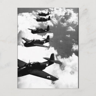 TBF (Avengers) flying in formation_War image Postcard