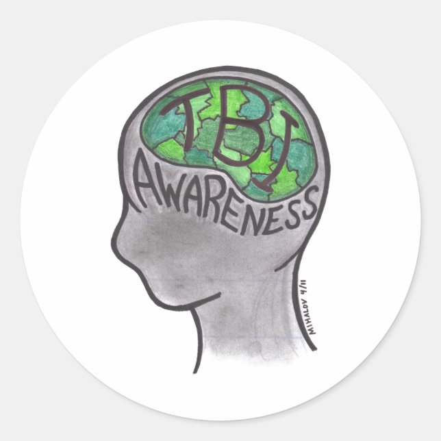 TBI Awareness Classic Round Sticker (Front)