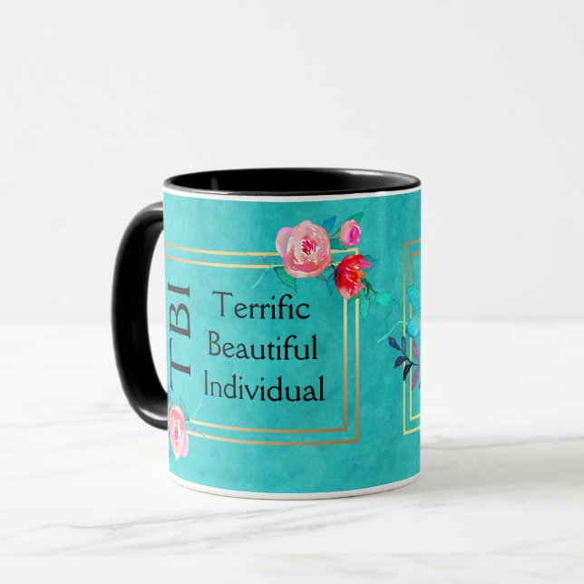 TBI Terrific Beautiful Individual Pink Floral Mug (Front Left)