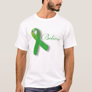 TBI Traumatic Brain Injury Believe Green Ribbon T-Shirt