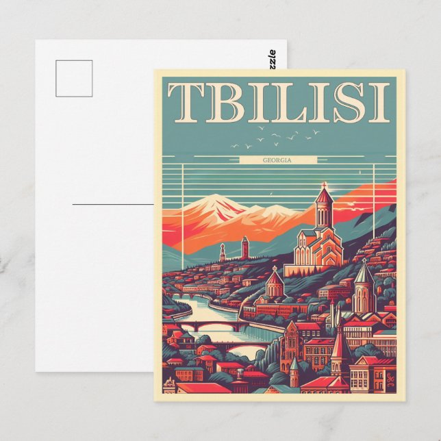 Tbilisi Capital of Georgia, Retro souvenir gifts Postcard (Front/Back)