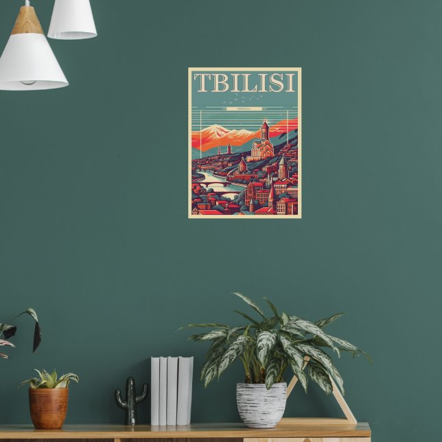 Tbilisi Capital of Georgia, Retro souvenir gifts Poster (Living Room 1)