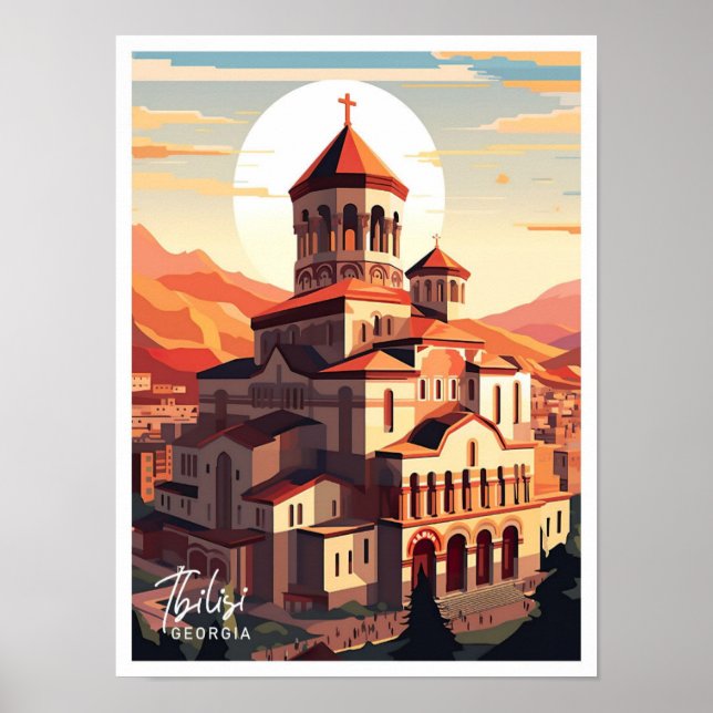 Tbilisi Georgia Art Travel Place illustration Poster (Front)