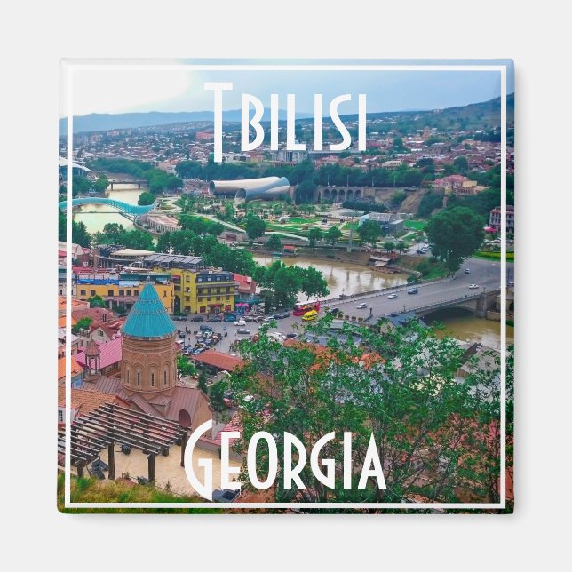 Tbilisi Georgia City View Cityscape Architecture Magnet (Front)