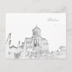 Tbilisi Georgia Cityscape Sameba Architecture Postcard