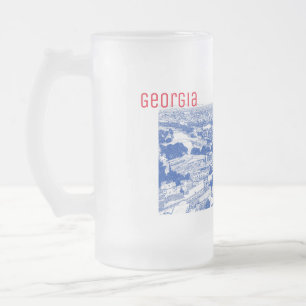 Tbilisi Georgia Cityscape Street Architecture Frosted Glass Beer Mug