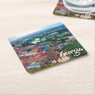 Tbilisi Georgia Cityscape Street Architecture Square Paper Coaster
