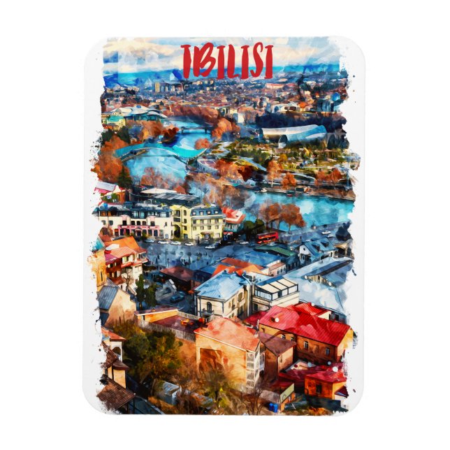 Tbilisi Georgia Cityscape View Magnet (Vertical)