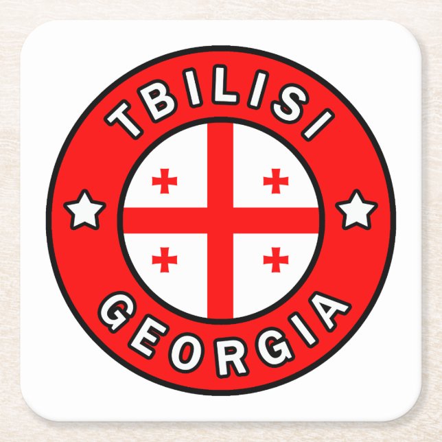 Tbilisi Georgia Square Paper Coaster (Front)