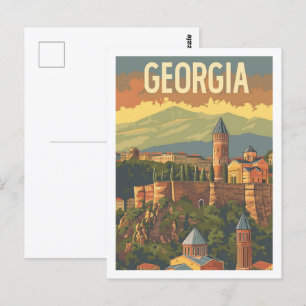 Tbilisi Georgia Vintage Famous Travel Place Postcard