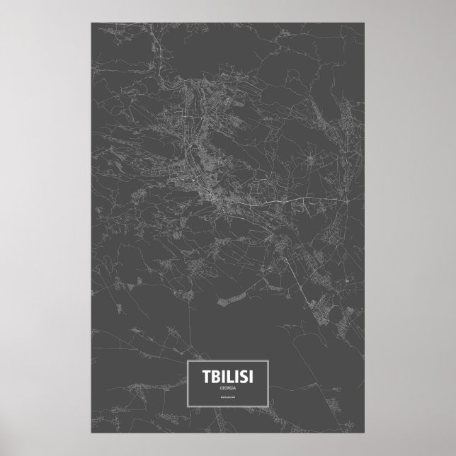 Tbilisi, Georgia (white on black) Poster (Front)