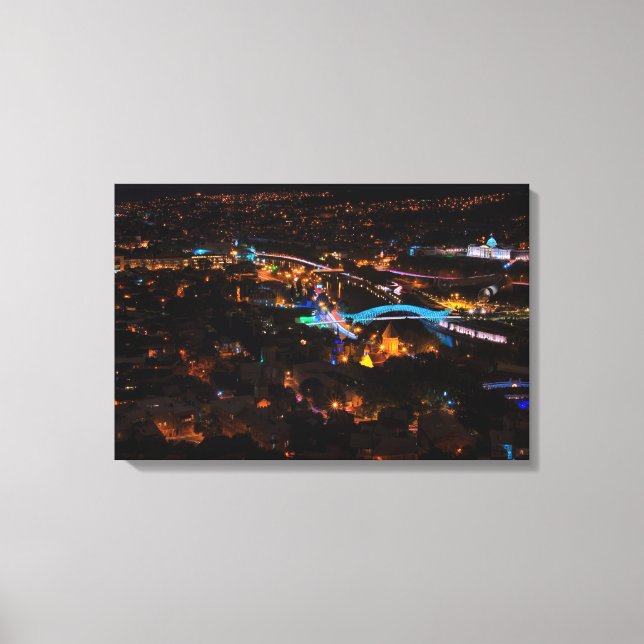 Tbilisi in night canvas print (Front)