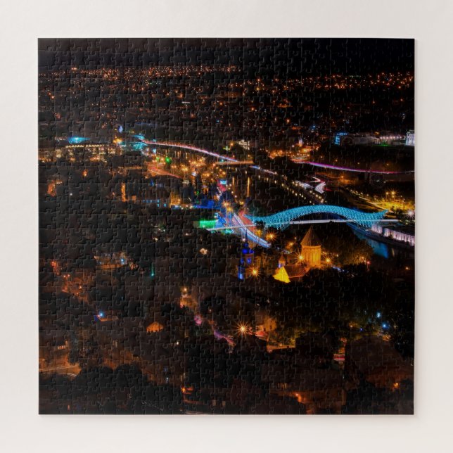 Tbilisi in night jigsaw puzzle (Vertical)