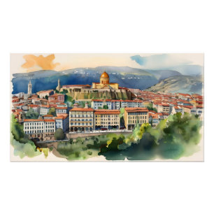 Tbilisi watercolor art photo print