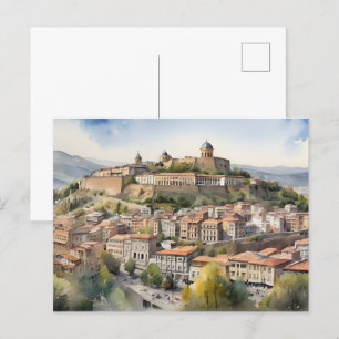 Tbilisi watercolor art postcard