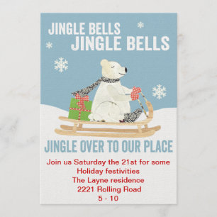 TBO- Jingle Bells Polar bear party invite