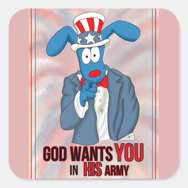 Tbone God wants YOU in His Army stickers (Front)
