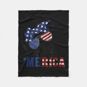 Tbull 4th Of July Merica American Flag Sungles  Fleece Blanket