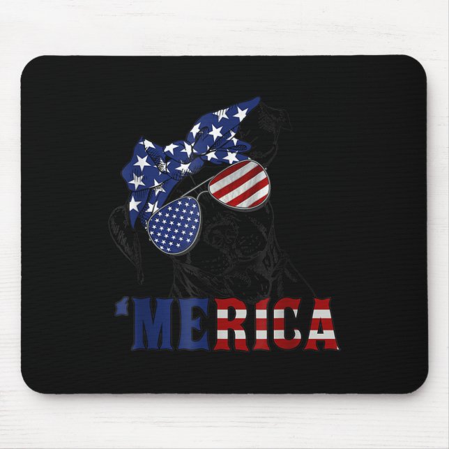 Tbull 4th Of July Merica American Flag Sungles  Mouse Mat (Front)