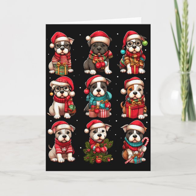 Tbull Christmas Funny Tbull Lover Pajama Men Women Card (Front)