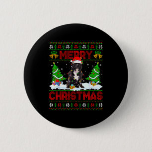 Tbull Dog Ugly Xmas Sweater Funny Pet Dog Lover Ch 6 Cm Round Badge