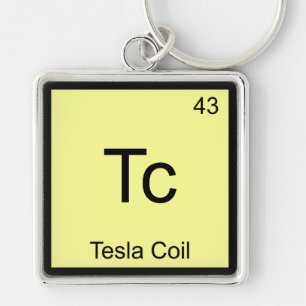 Tc - Tesla Coil Funny Chemistry Element Symbol Tee Key Ring