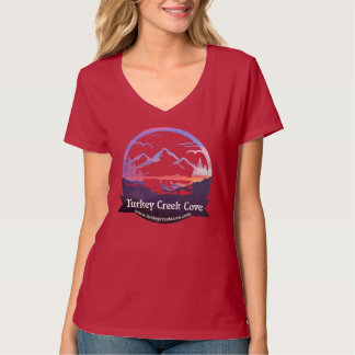 TCC purple sunset logo women's t-shirt