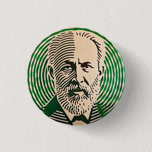 Tchaikovsky Portrait minimal optical style 3 Cm Round Badge