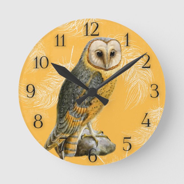 TCWC - Barn Owl Vintage Round Clock (Front)