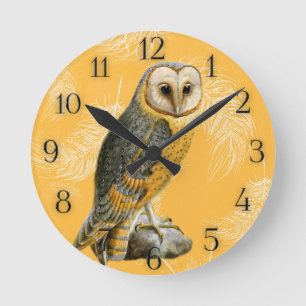 TCWC - Barn Owl Vintage Round Clock