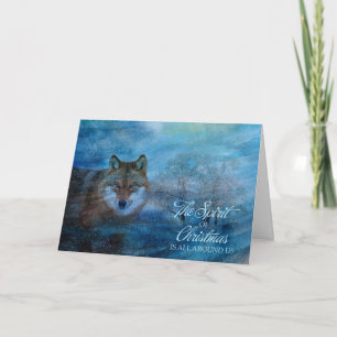 TCWC - Blue Wolf Christmas Holiday Card