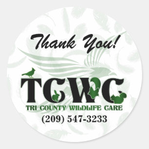 TCWC - Logo Green Thank You Stickers