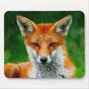 TCWC - Red Fox Watercolor Painting Mouse Mat