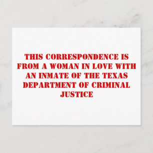 TDCJ correspondence #1 Postcard