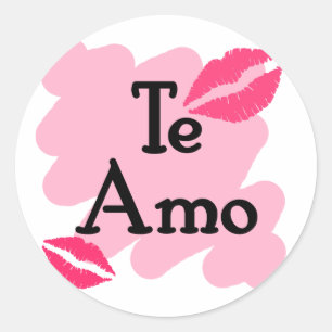 te amo classic round sticker
