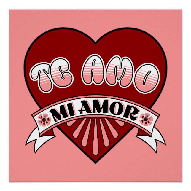 Te Amo Mi Amor Feliz Dia de San Valentin Spanish Poster (Front)