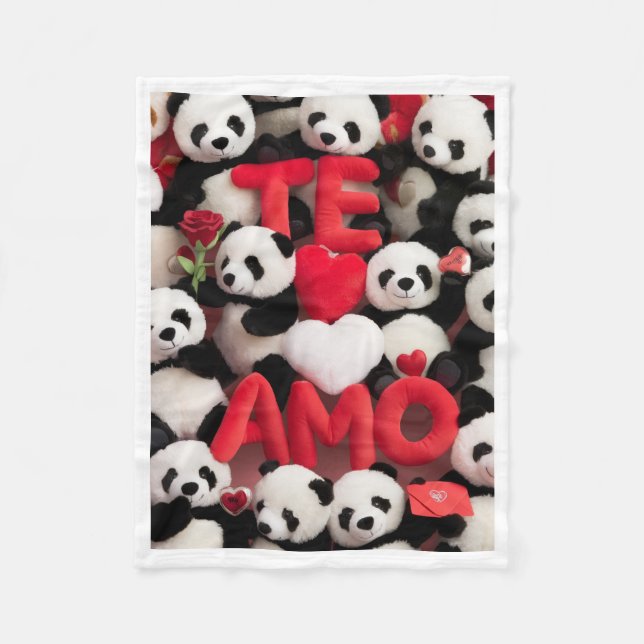 Te Amo Panda Bears Blanket (Front)