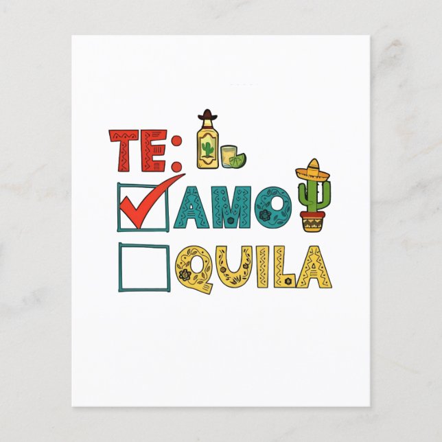 Te Amo Tequila Cinco De Mayo Funny  Flyer (Front)