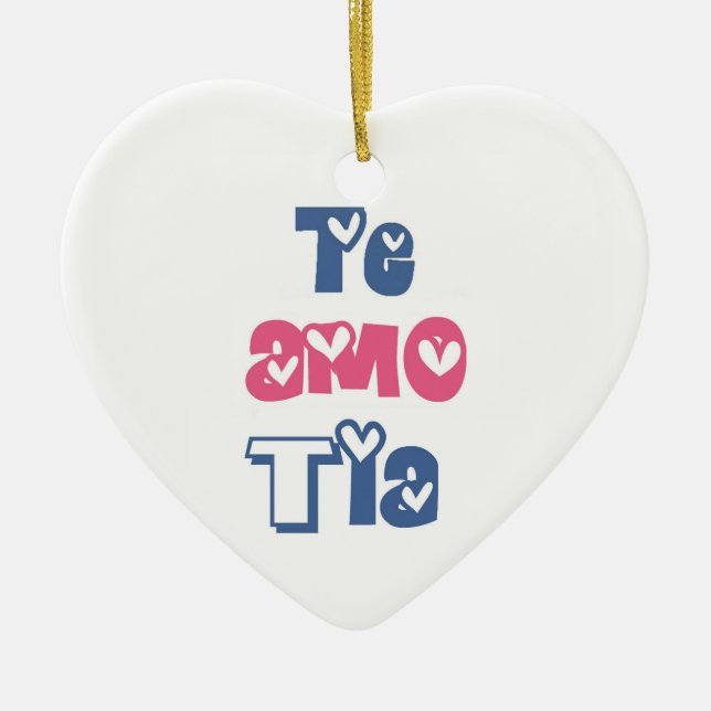 Te Amo Tia Ceramic Tree Decoration (Front)