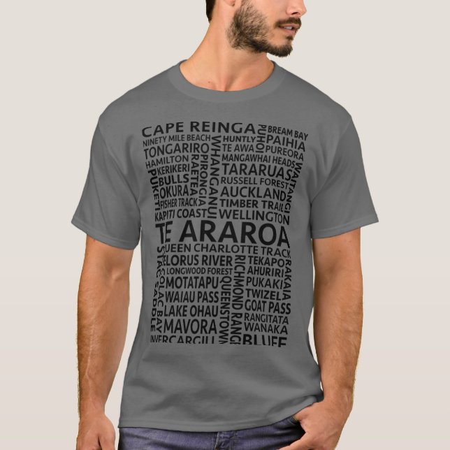 Te Araroa Landmarks gift T-Shirt (Front)